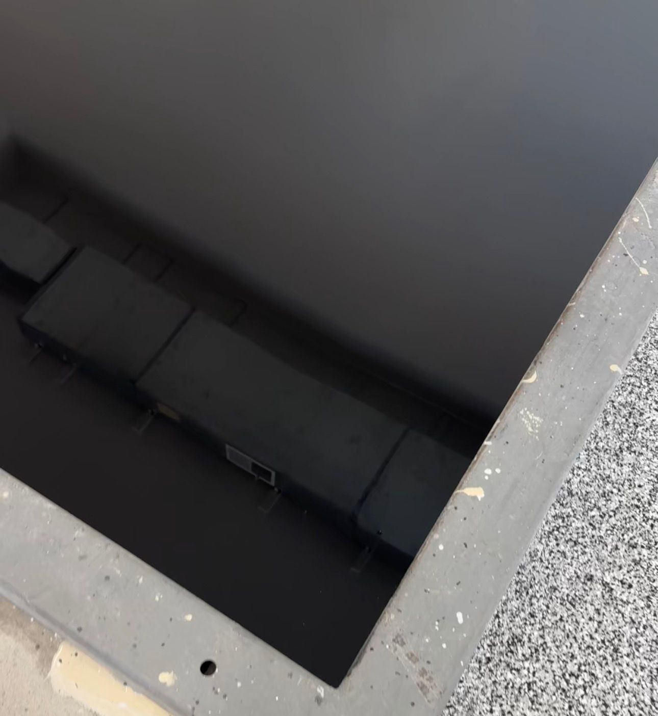 Solid black epoxy floor
